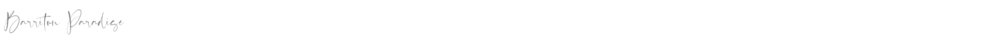 Sample characters Barriton Paradise Font